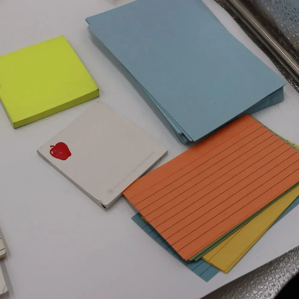 Vintage Paper Lot Writing Pads Index Cards Desk Teacher Rescue Lot